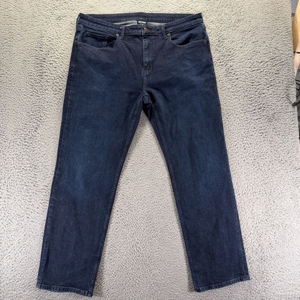 True Classic Jeans Mens 38x32 Blue Cotton Denim Straight Workwear Travel Stretch